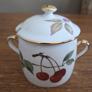 Royal Worcester Evesham Gold Jam/Jelly Jar With Lid